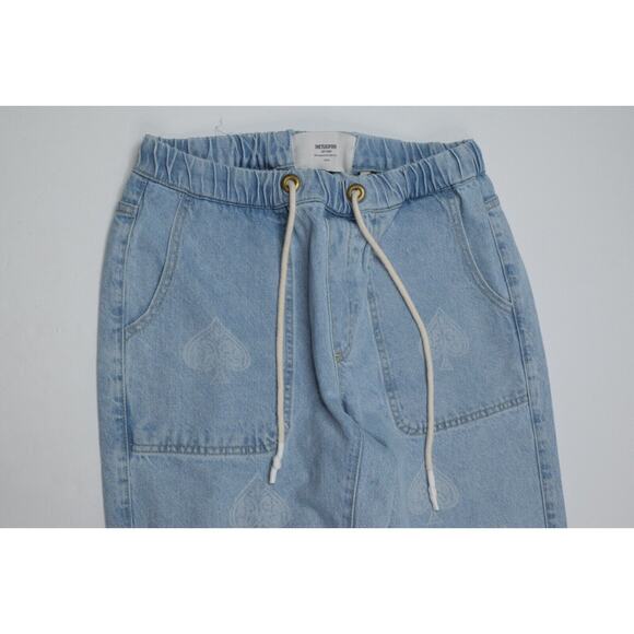 NWT-ONETEASPOON Ace of Spades Boyfriend Blue Jeans Pull On Denim Sz:XXS Ret$180 - Picture 7 of 9